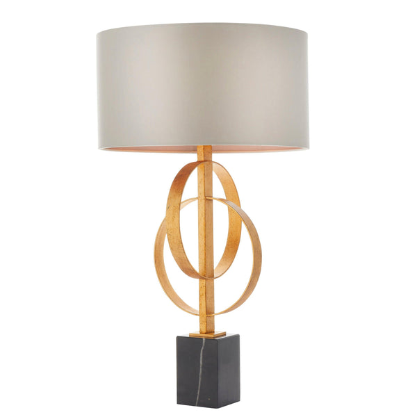 Norfolk Gold Table Lamp With Black Marble Base - Mink Shade-Living Lights-Living-Room-Tiffany Lighting Direct-[image-position]