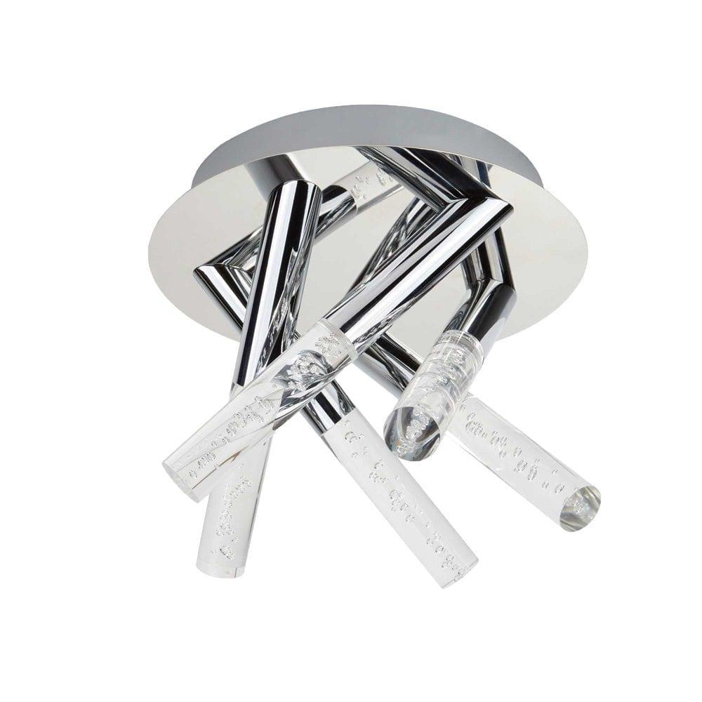 bubbles 5 light chrome flush bathroom ceiling light