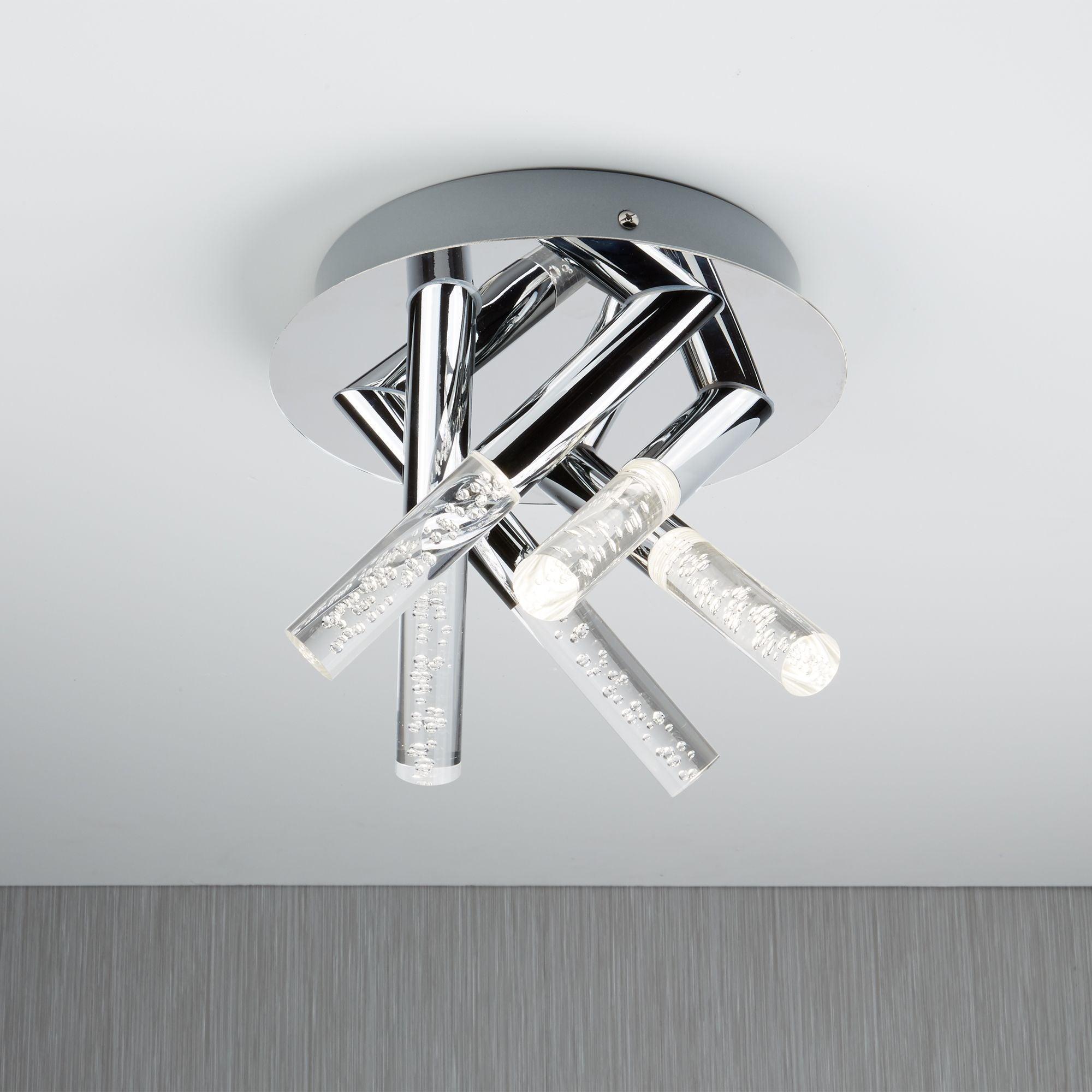 bubbles 5 light chrome flush bathroom ceiling light by searchlighting lighting, living room image
