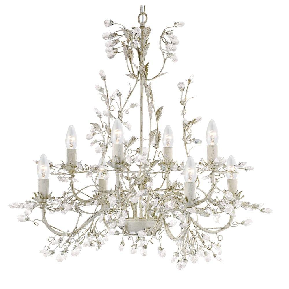 Almandite 8 Light Chandelier Cream Gold Finish-1-Tiffany Lighting Direct