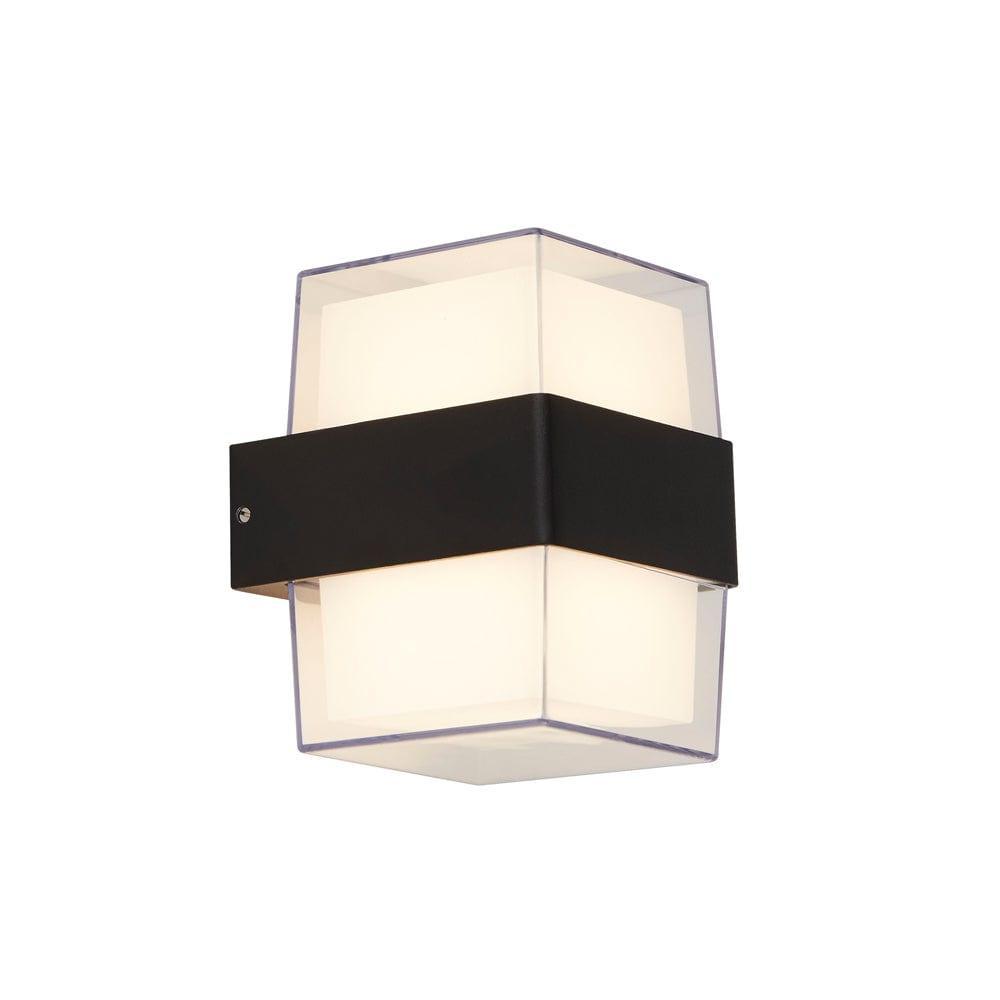 pittsburgh 2 lt black square led outdoor up down wall light