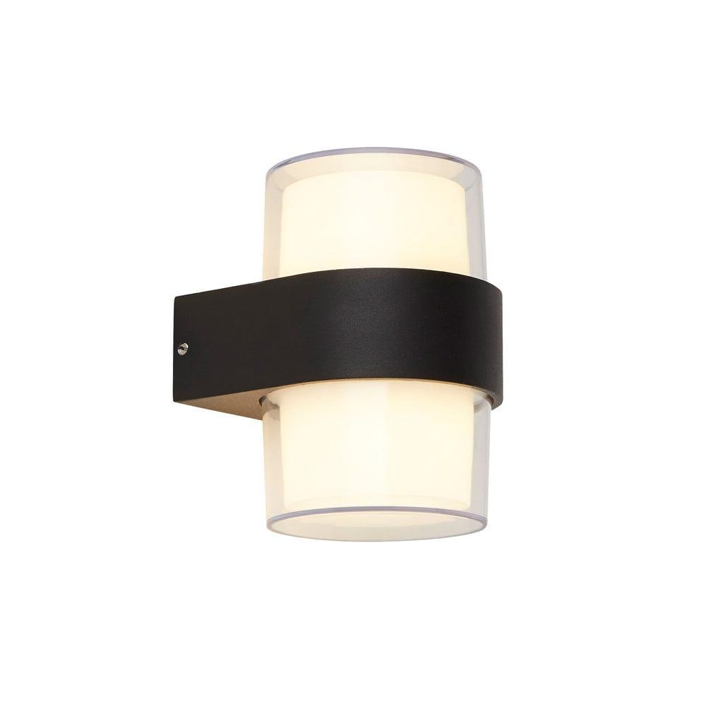pittsburgh 2 lt black rounded led outdoor up down wall light