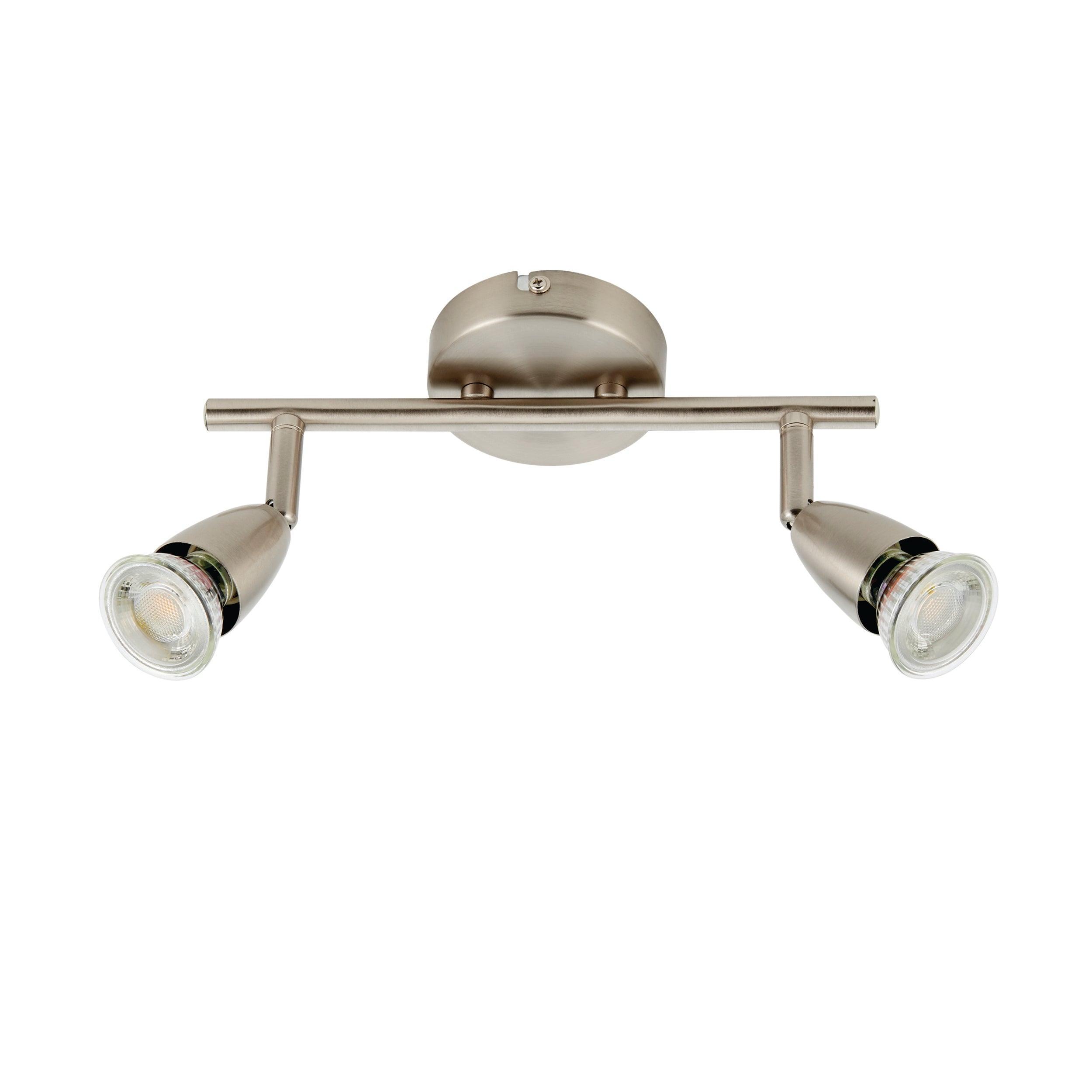 amalfi 2 light nickel spotlight 35wby Saxby Lighting, close up image