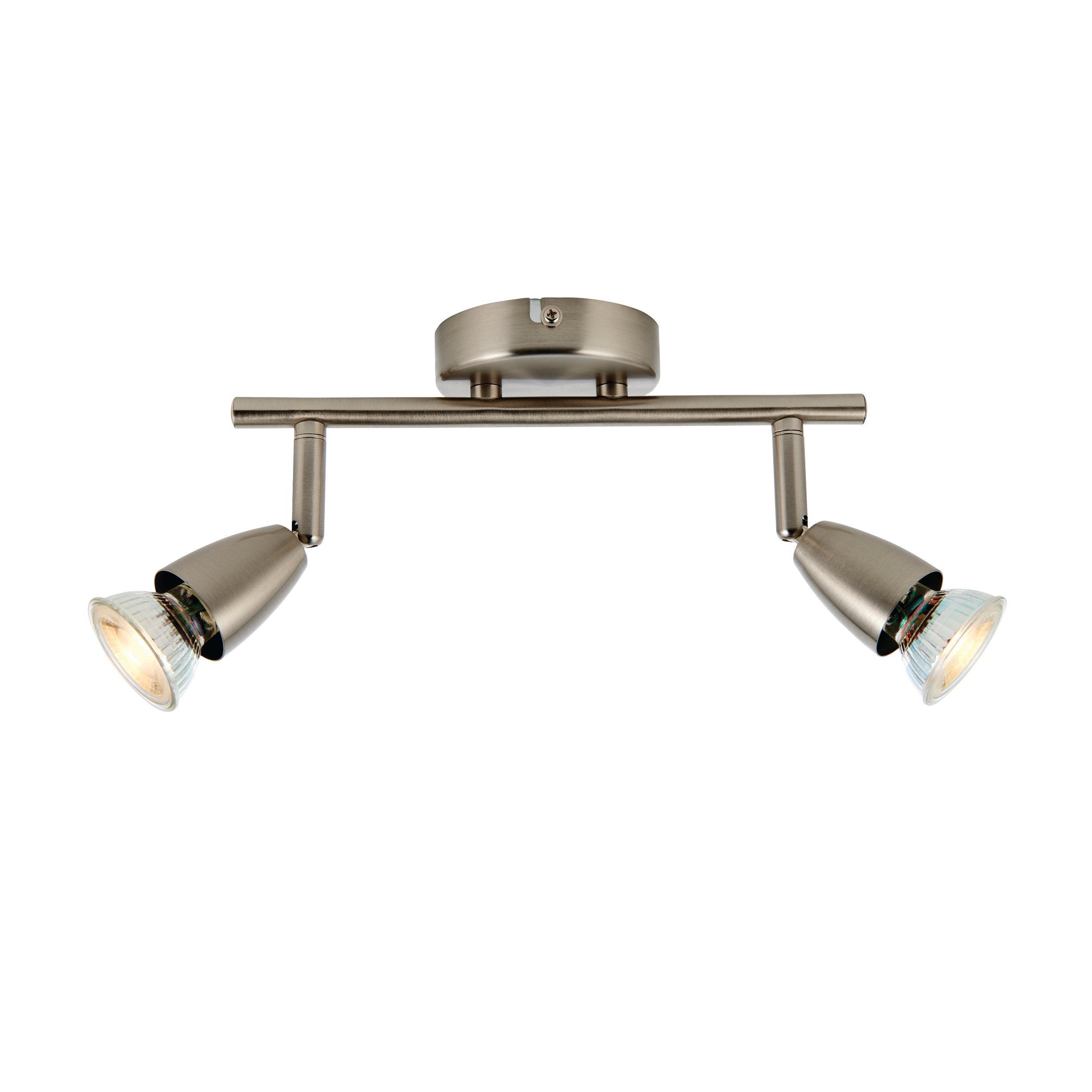 amalfi 2 light nickel spotlight 35w by saxby lighting, close up image 269