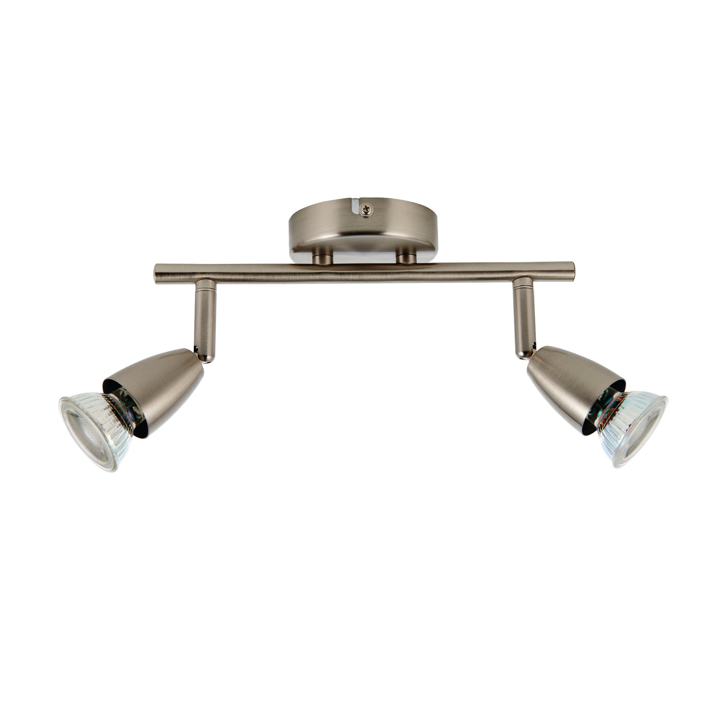 amalfi 2 light nickel spotlight 35w by saxby lighting, close up image 224