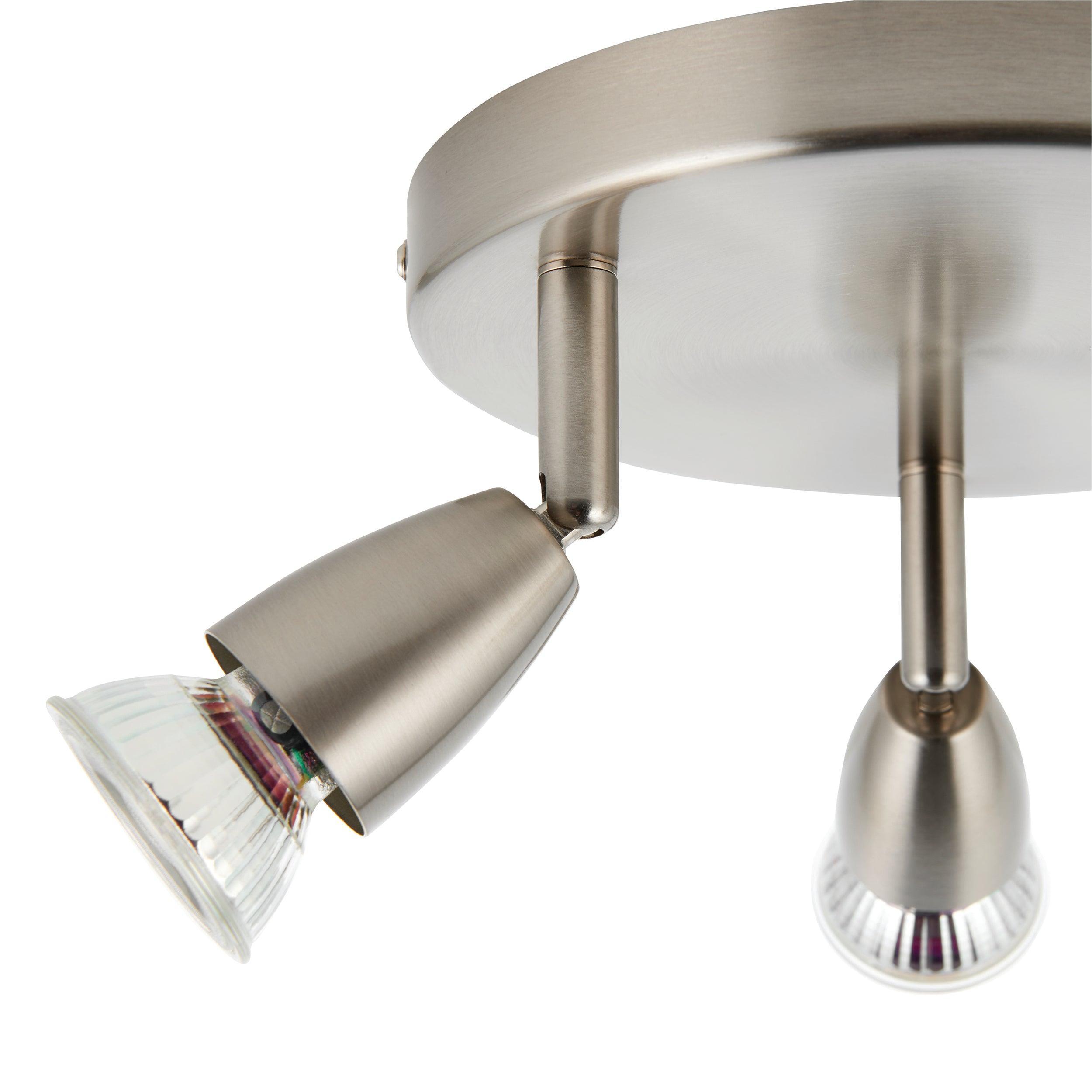 amalfi 3 light satin chrome spotlight by saxby lighting, close up image 117