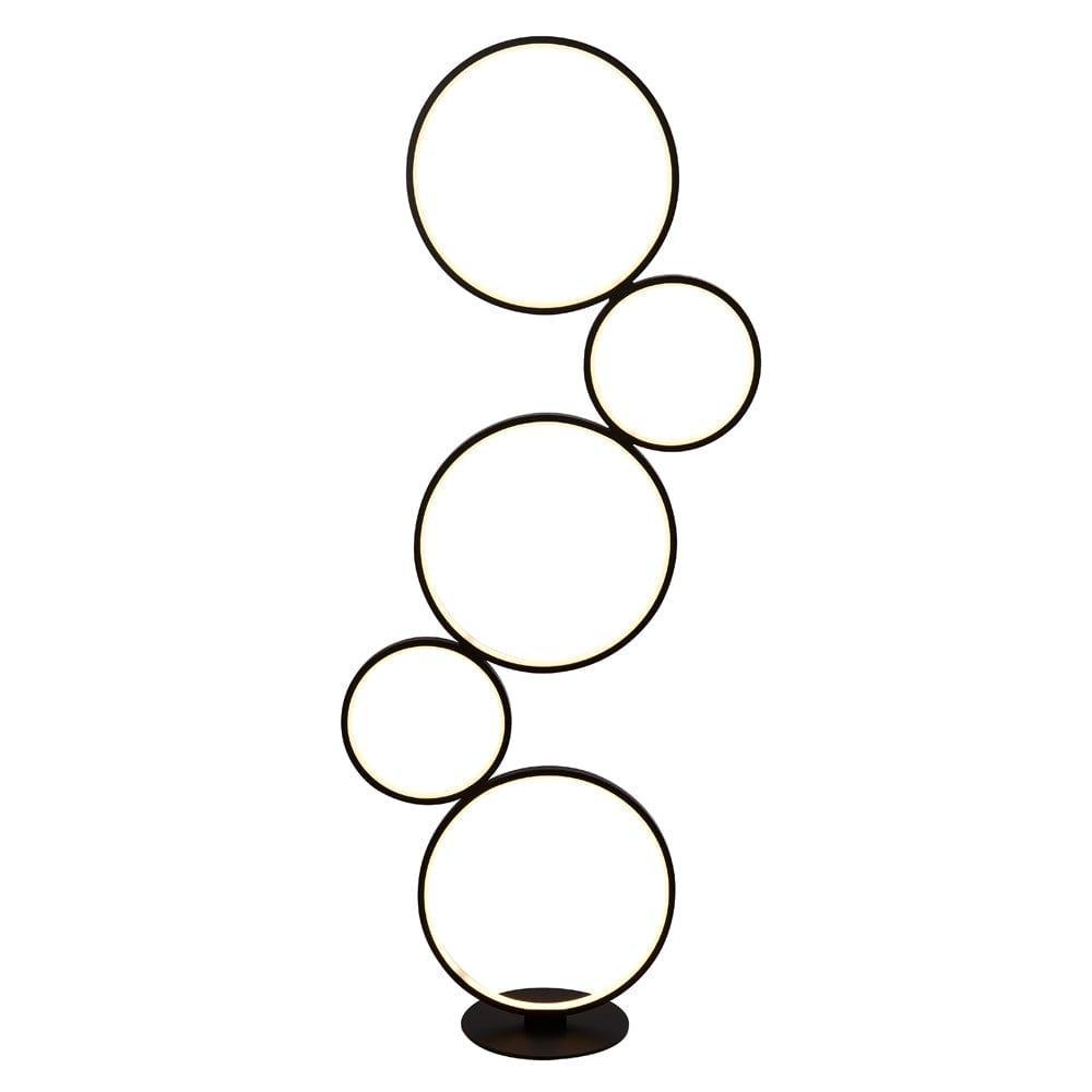 Cirque 5 Light LED Ring Black Floor Lamp - Searchlight by 1