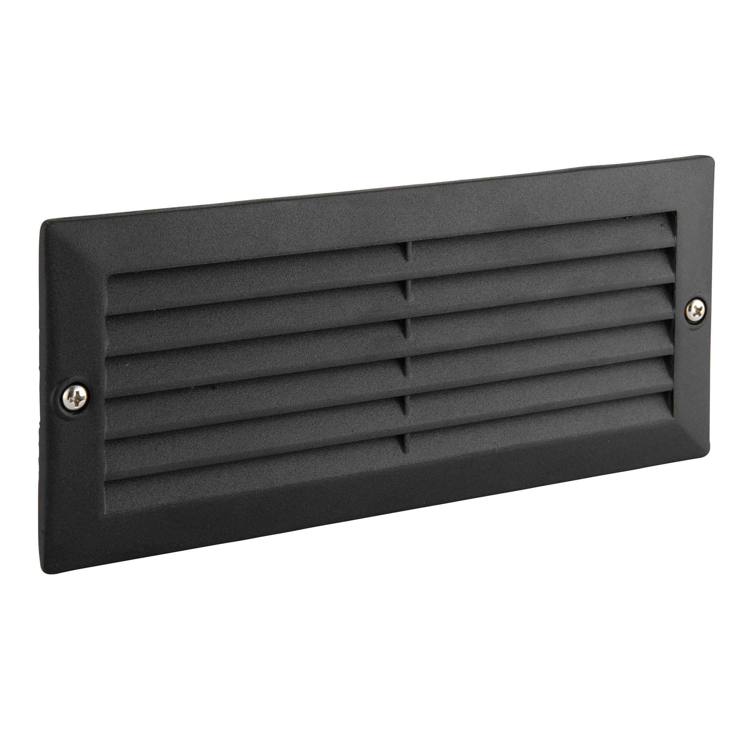 eco plain louvre black brick light ip44 40w by saxby lighting, close up image 193