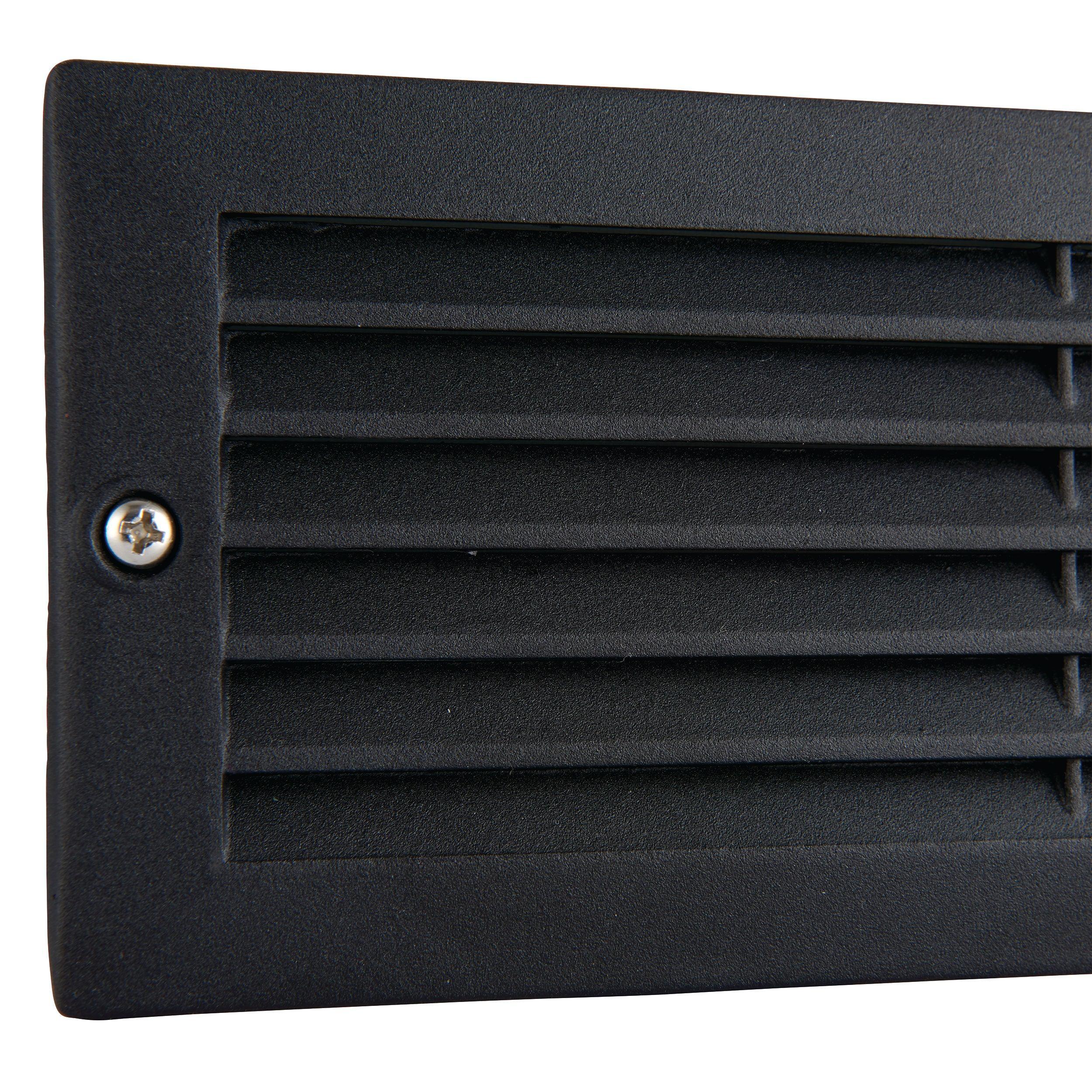eco plain louvre black brick light ip44 40w by saxby lighting, close up image 124