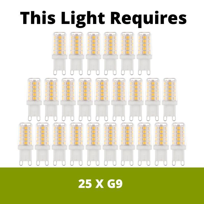 berry 25 light chrome ceiling pendant with smoked glass by searchlight lighting, LED Lamp Bulb Guide