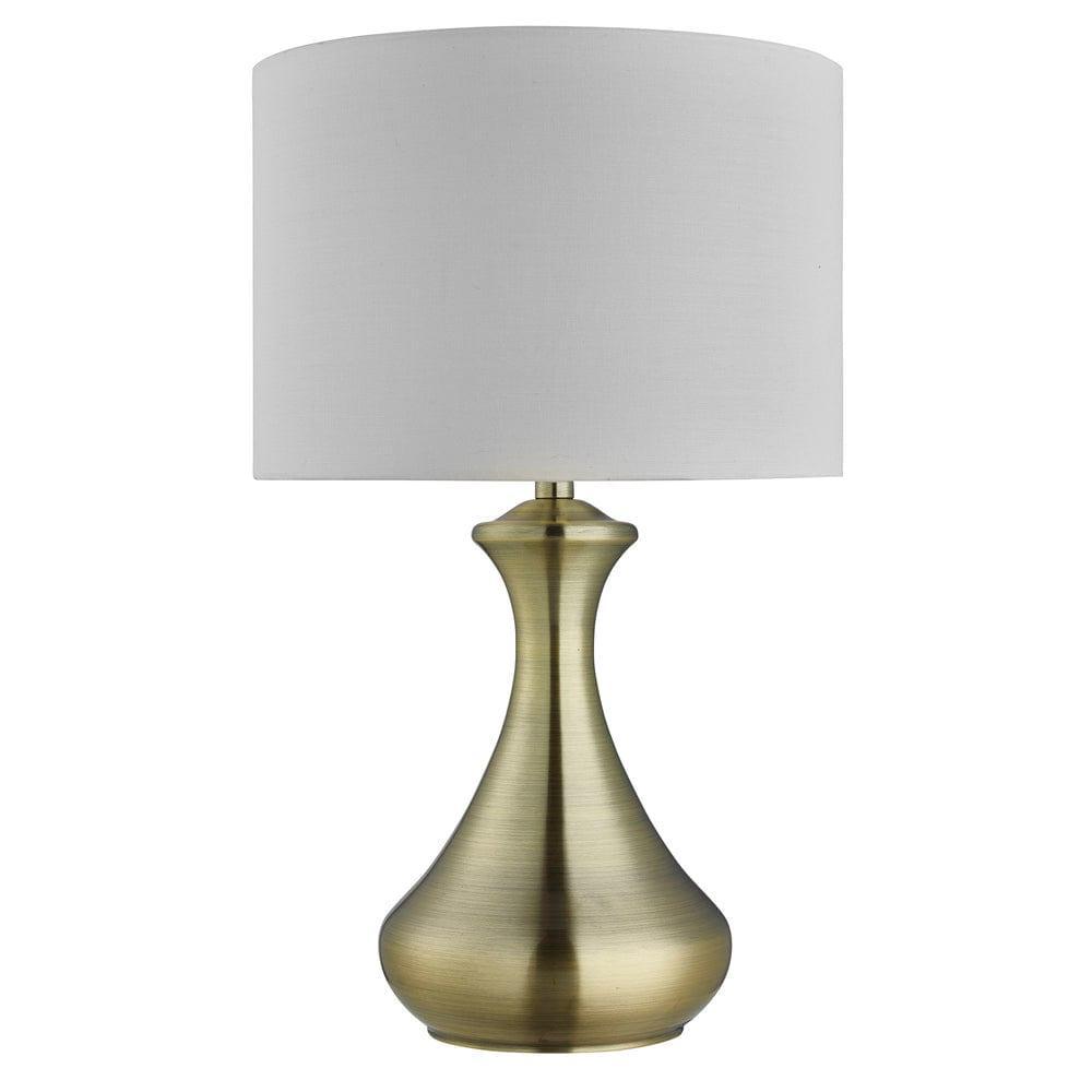 Searchlight Touch Lamp Antique Brass - Cream Shade 1