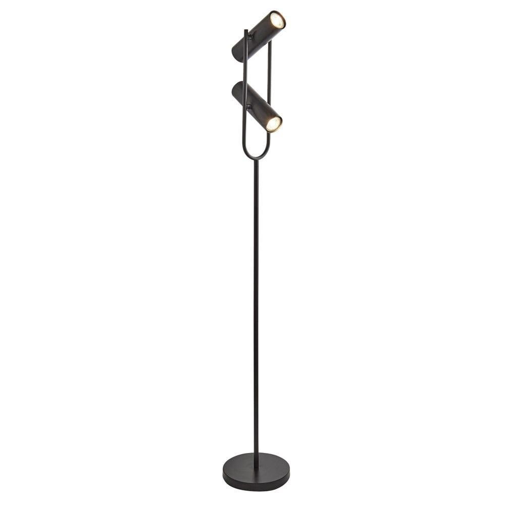 Telescope 2 Light Cylinder Shade Black Floor Lamp by 1