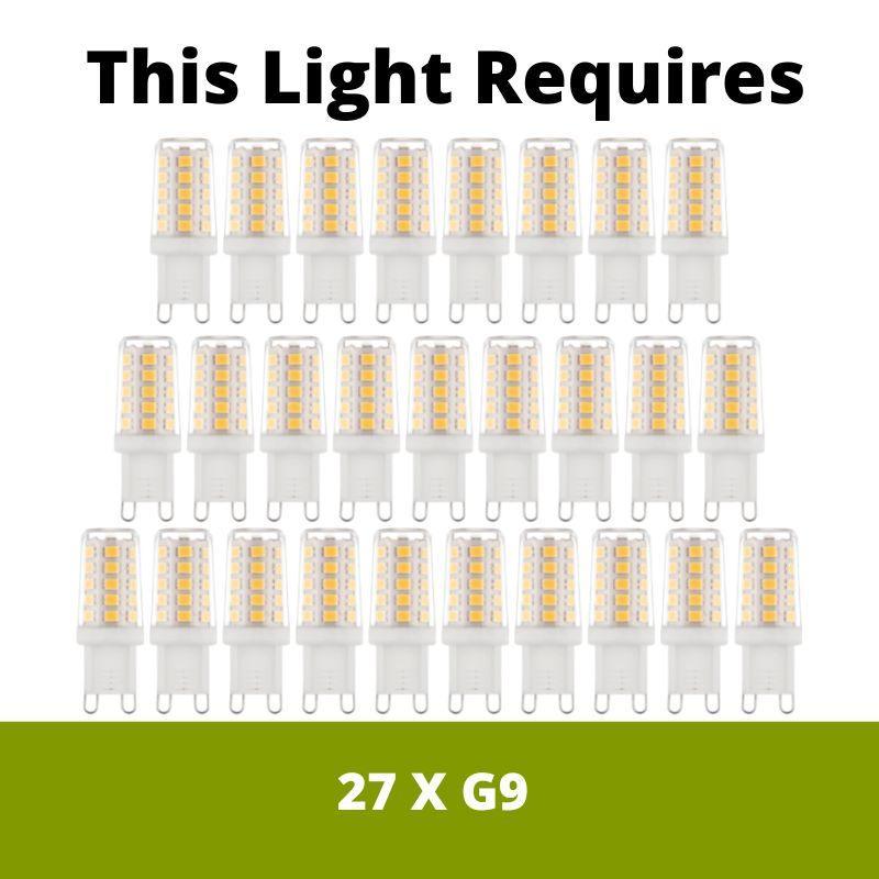 berry 27 light chrome ceiling pendant with smoked glass by searchlight lighting, LED Lamp Bulb Guide