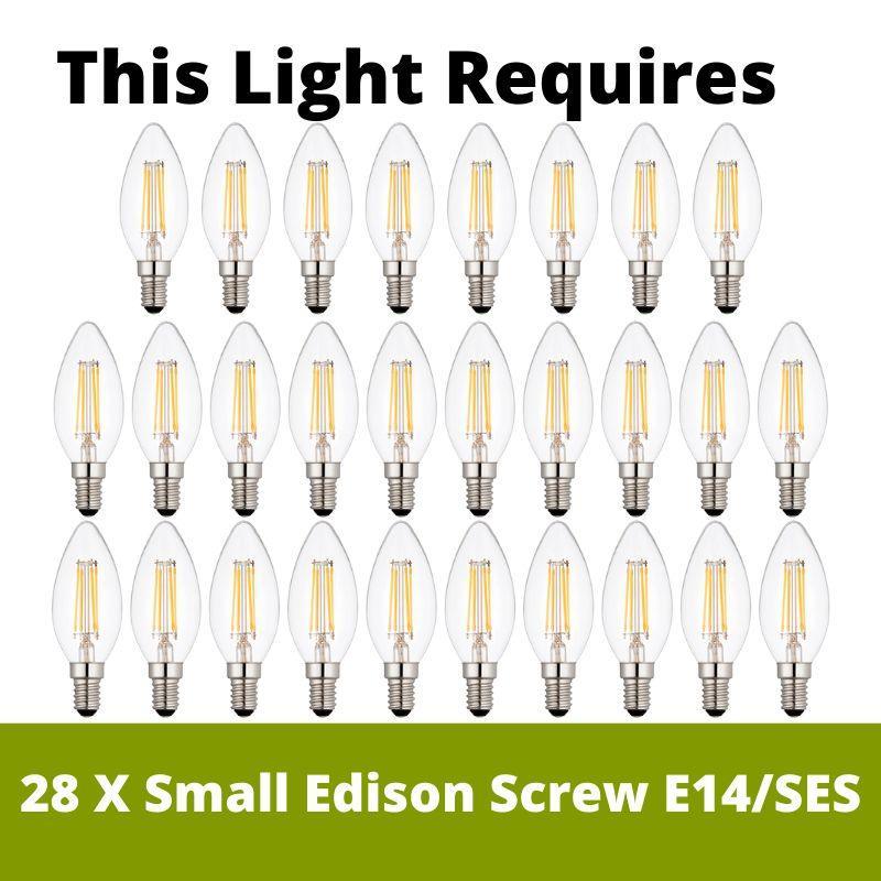 louis philipe crystal 28 light chrome tiered chandelier by searchlight lighting, LED Lamp Bulb Guide