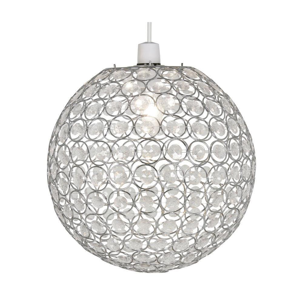Oaks Lighting Kendal Acrylic Button & Chrome Ceiling Pendant-Ceiling Pendant Lights-Oaks Lighting-1-Tiffany Lighting Direct