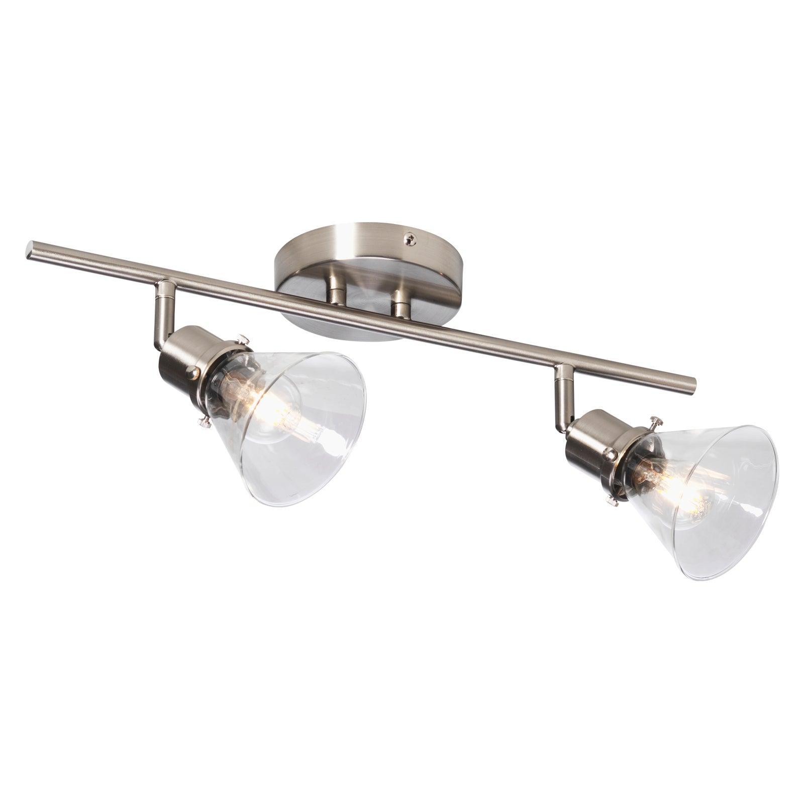 torne twin bar chrome glass spot light adjustable head