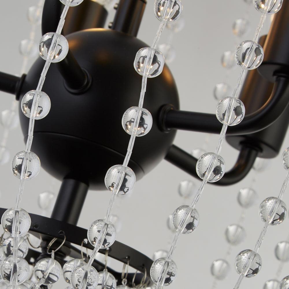 Searchlight Shower 5 Light Black & Crystal Ceiling Pendant-Ceiling Pendant Lights-3-Tiffany Lighting Direct