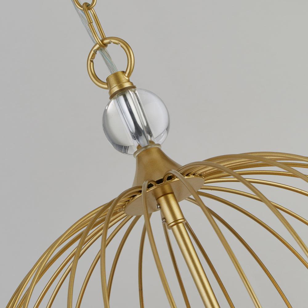 Searchlight Shower 5 Light Gold & Crystal Ceiling Pendant-Ceiling Pendant Lights-3-Tiffany Lighting Direct