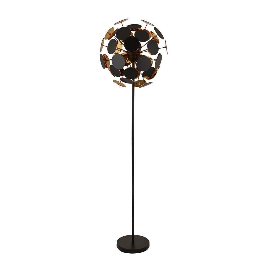 Searchlight Discus 4 Light Black & Gold Floor Lamp by 1