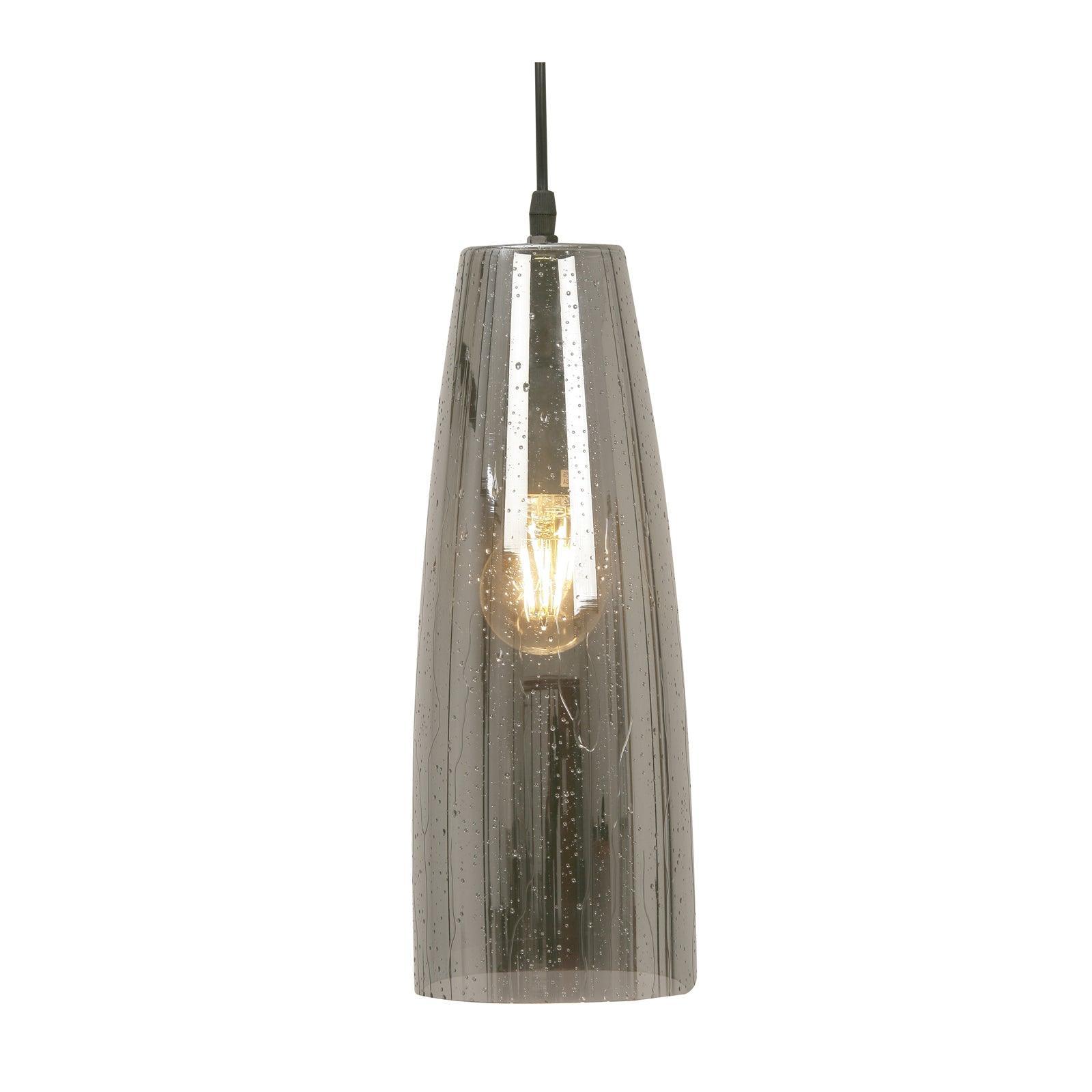 Oaks Lighting Oriata Smoked Glass Ceiling Pendant - 13cm-Ceiling Pendant Lights-Oaks Lighting-1-Tiffany Lighting Direct