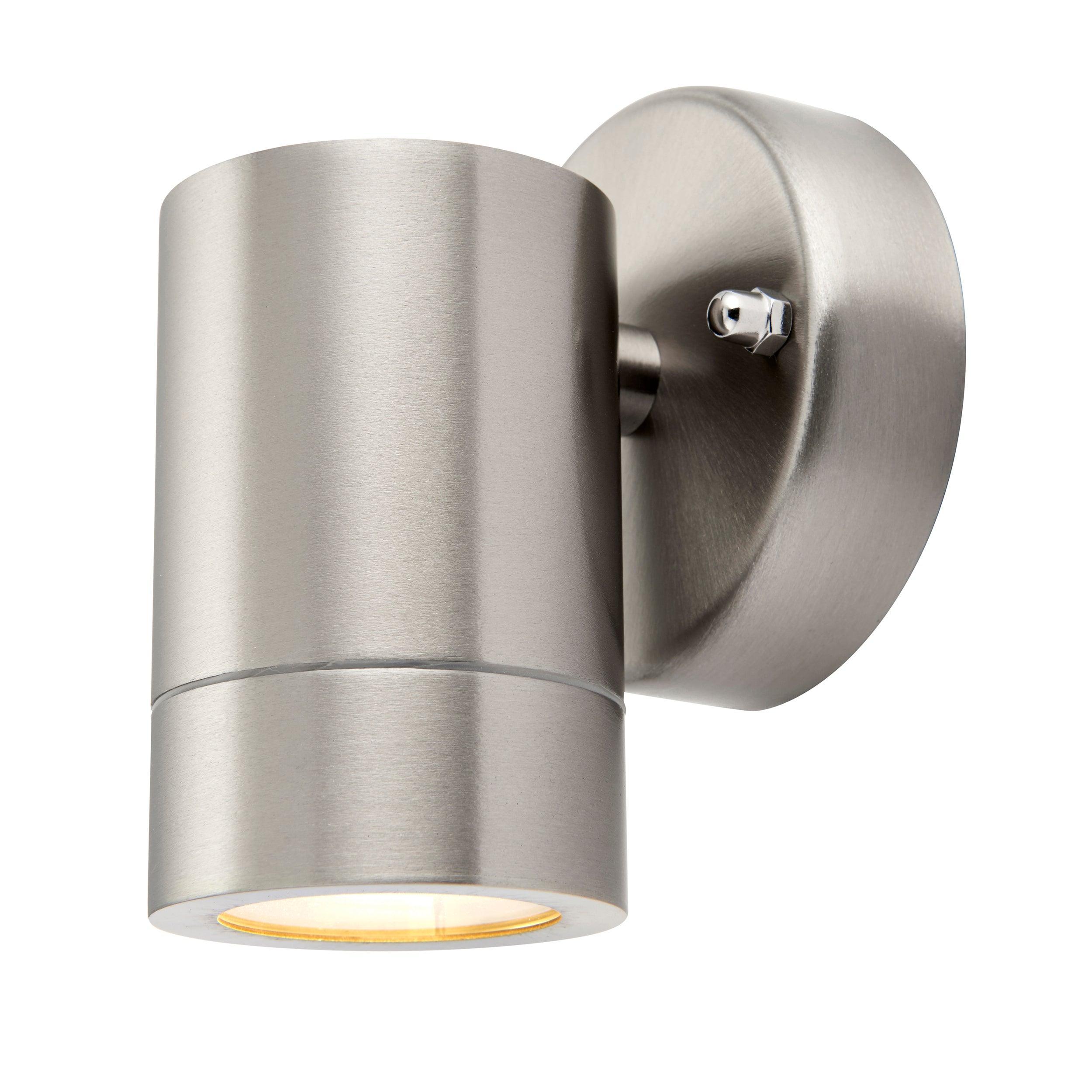 palin silver led outdoor down wall light ip44 7w by saxby lighting, close up image 217