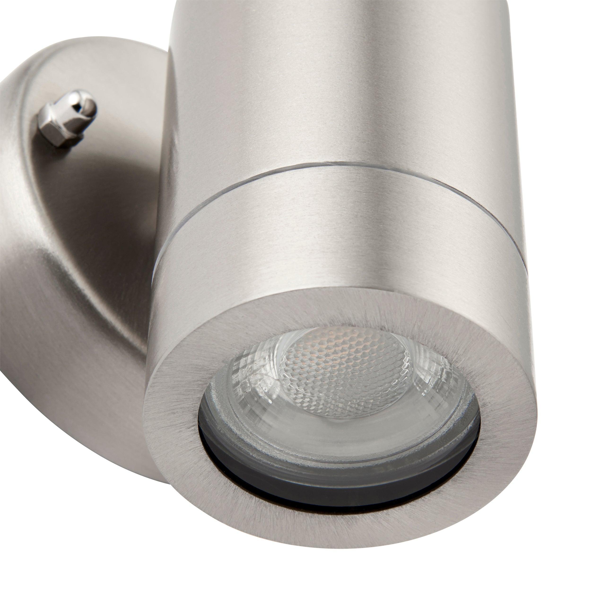 palin silver led outdoor down wall light ip44 7w by saxby lighting, close up image 115
