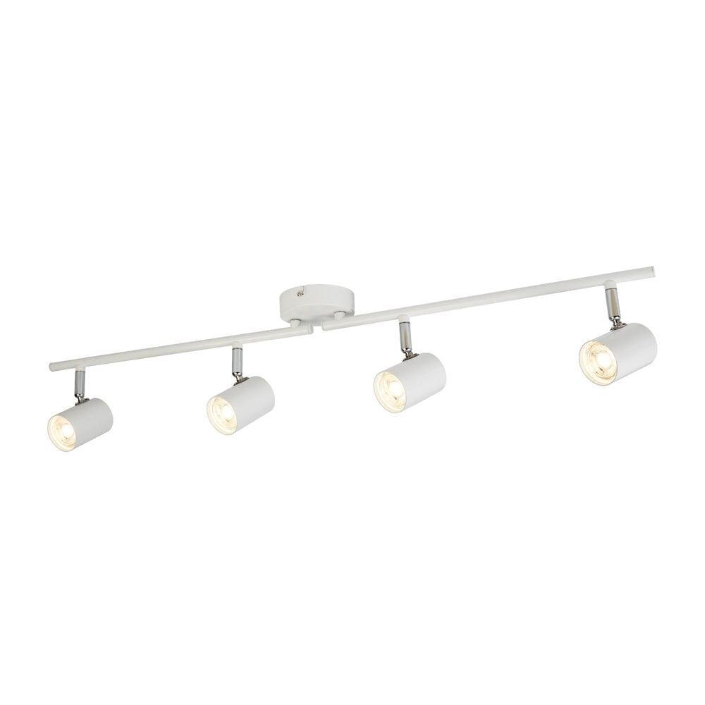 rollo 4 light adjustable white split bar ceiling spotlights