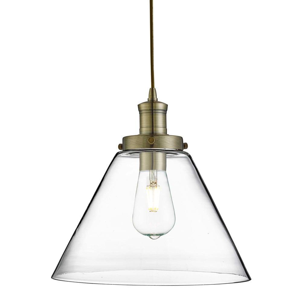 Pyramid 1 Light Brass Ceiling Pendant - Pyramid Glass Shade-Ceiling Pendant Lights-1-Tiffany Lighting Direct