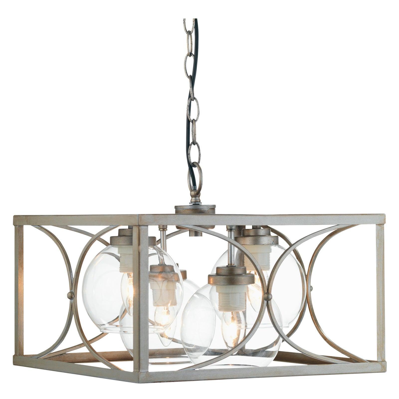 Oaks Lighting Rut 4 Light Matt Silver Ceiling Pendant-Ceiling Pendant Lights-Oaks Lighting-1-Tiffany Lighting Direct