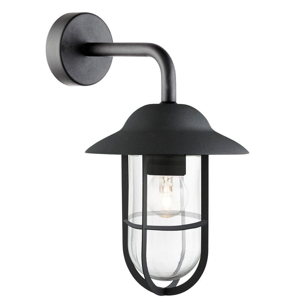 toronto 1 light black outdoor wall light clear glass
