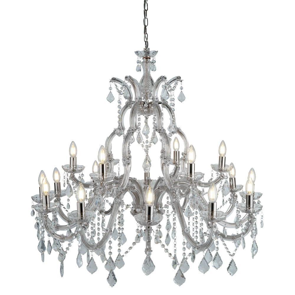Marie Therese 18 Light Chrome/Clear Crystal Glass Chandelier-1-Tiffany Lighting Direct