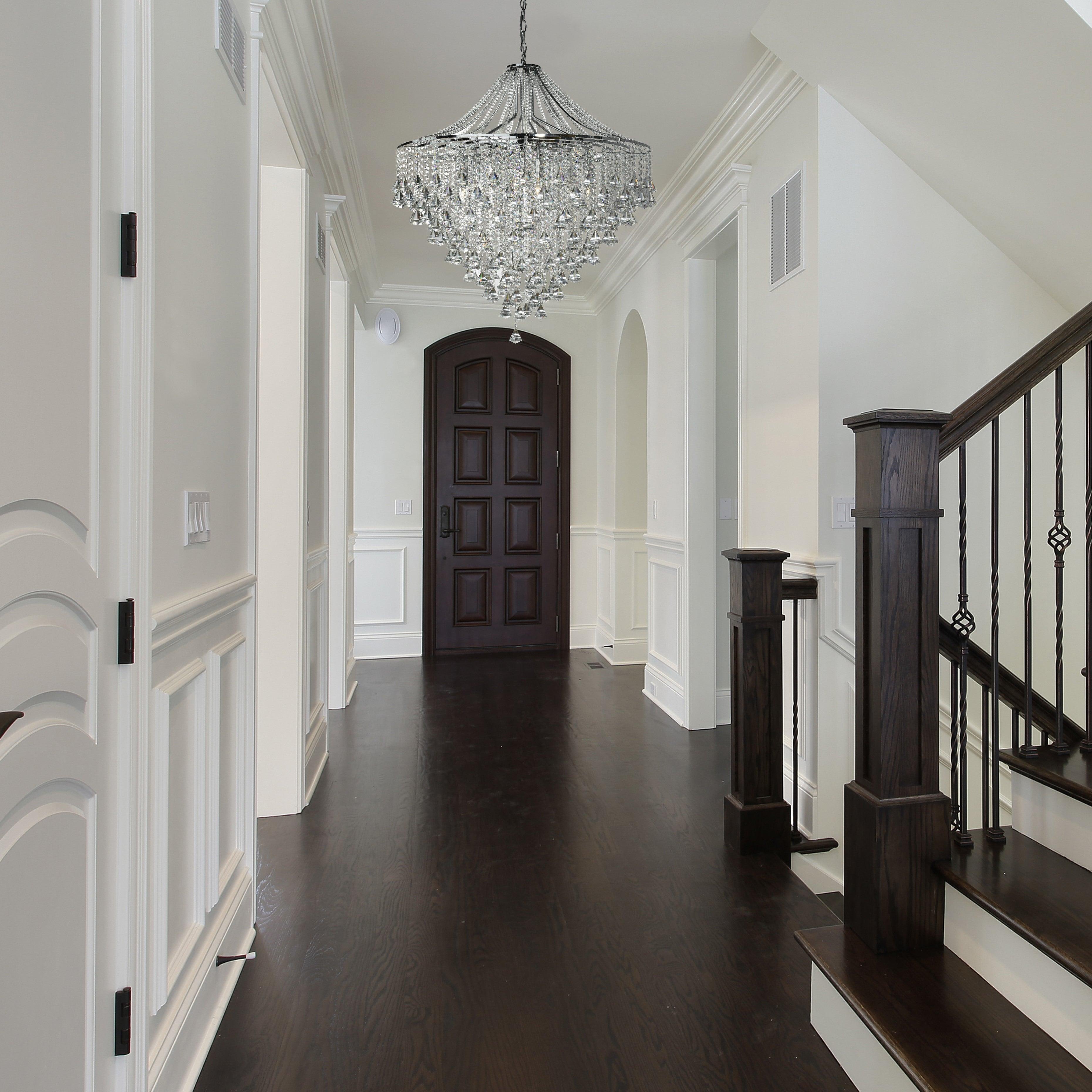 Dorchester 7 Light Chrome & Crystal Pendant Ceiling Light-Ceiling Pendant Lights-5-Tiffany Lighting Direct