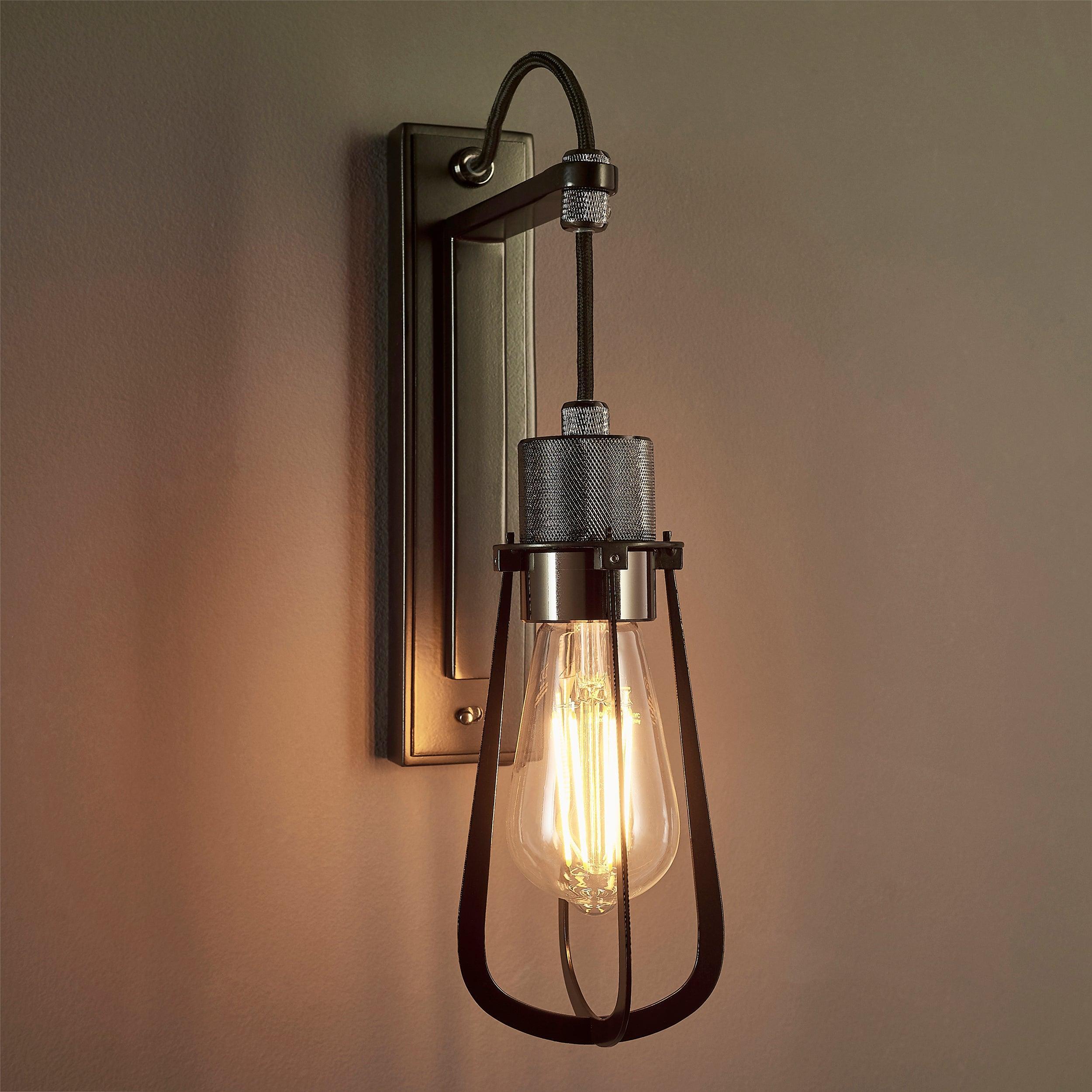 reading black industrial wall light switched Living room lighting image