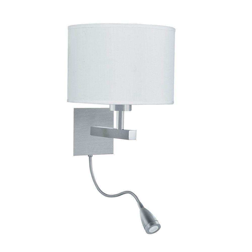 hotel dual arm silver wall light led flexi arm