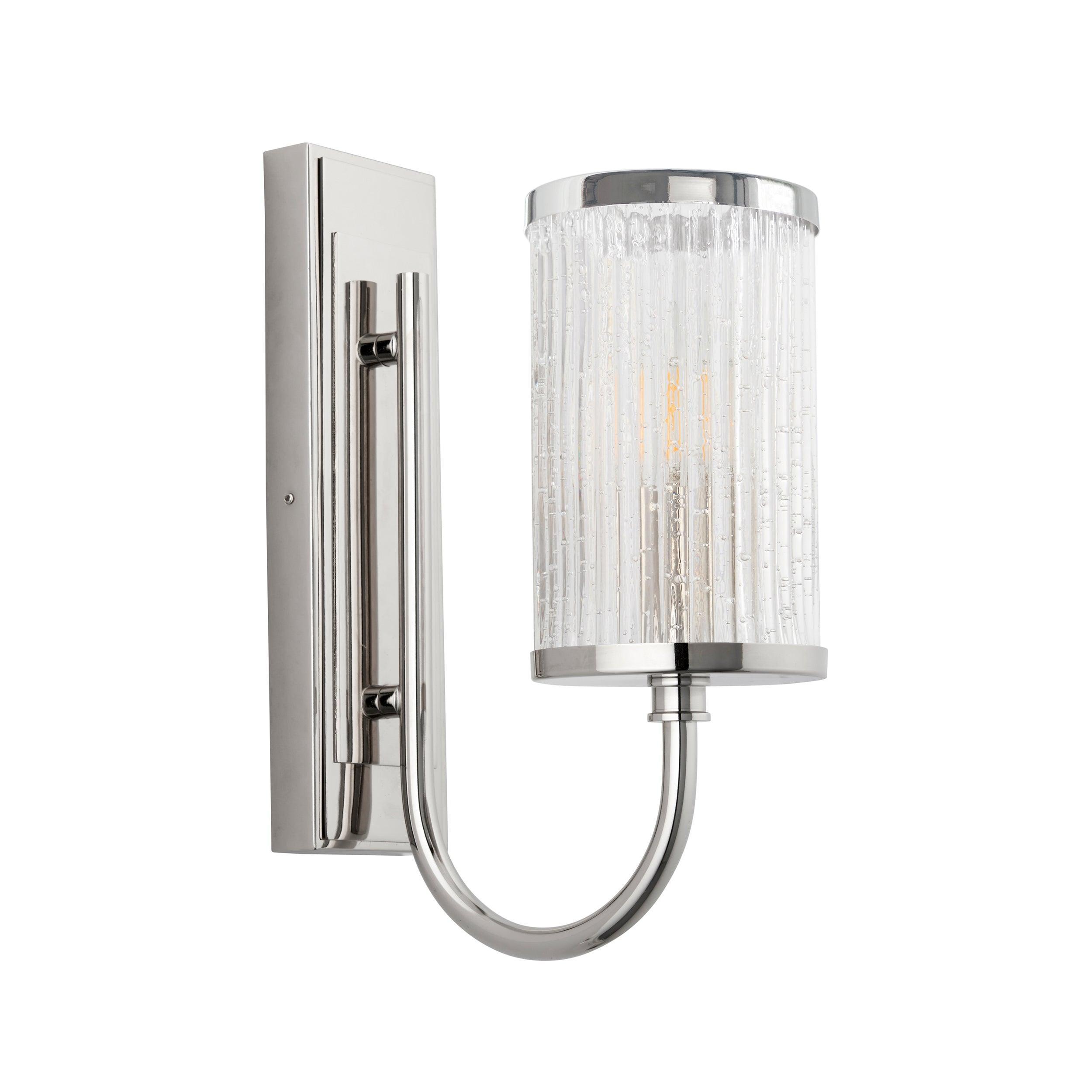 henbury nickel wall light with ribbed glass by Endon Lighting Kitchen Lights CLose Up