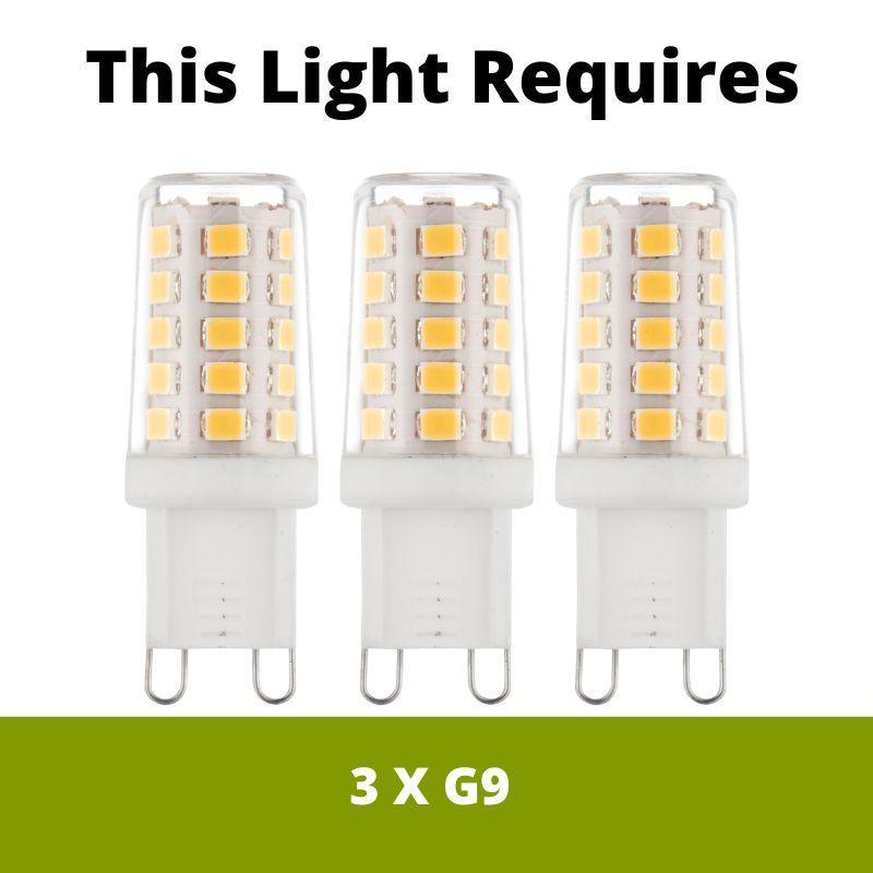 Sept Chrome 3 Light Art Deco Semi Flush - Glass Shades Living room dimmable image