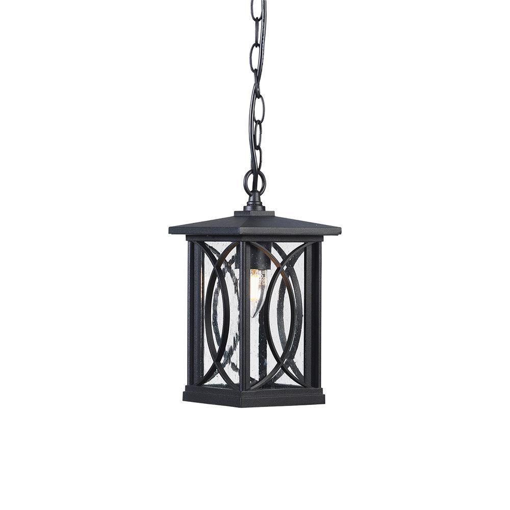 orton chain black ceiling pendant with bubble glass