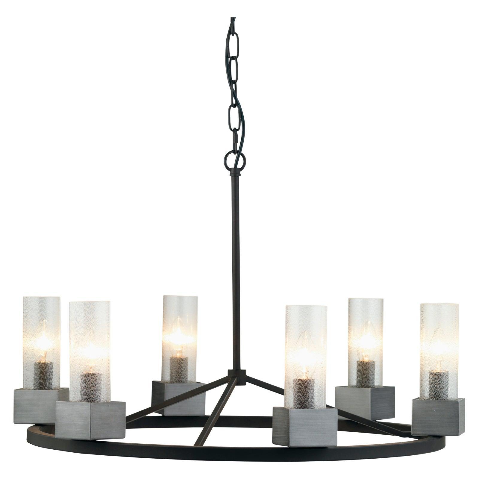 Oaks Lighting Kona 6 Light Antique Silver Ceiling Pendant-Ceiling Pendant Lights-Oaks Lighting-1-Tiffany Lighting Direct