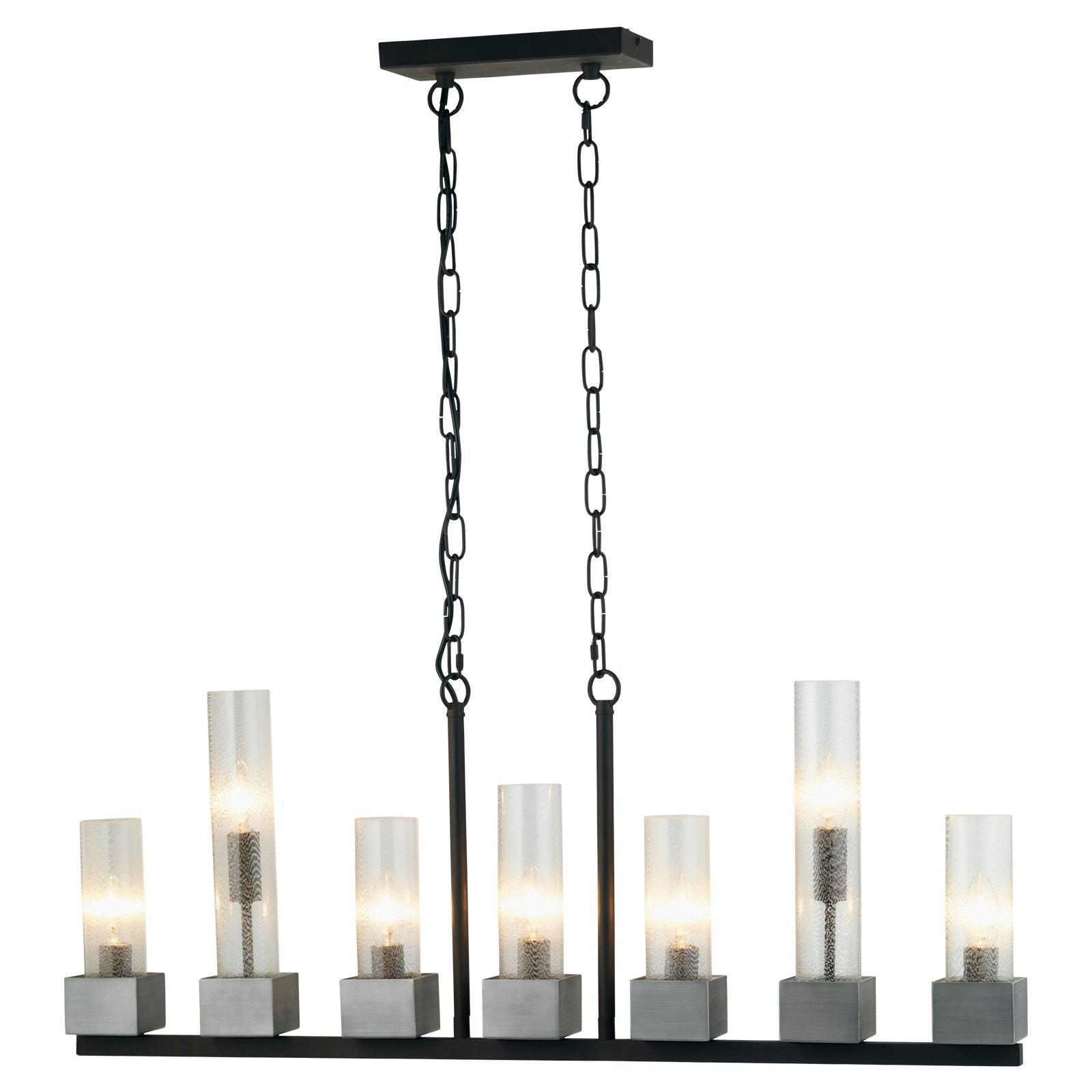 Kona 7 Light Silver & Glass Tube Ceiling Pendant-Ceiling Pendant Lights-Oaks Lighting-1-Tiffany Lighting Direct