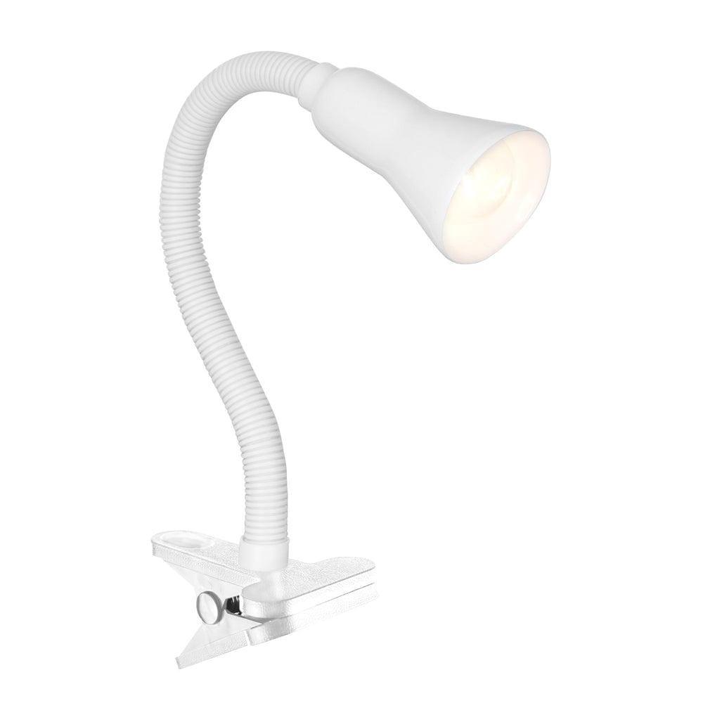 desk partners white flex clip task table lamp