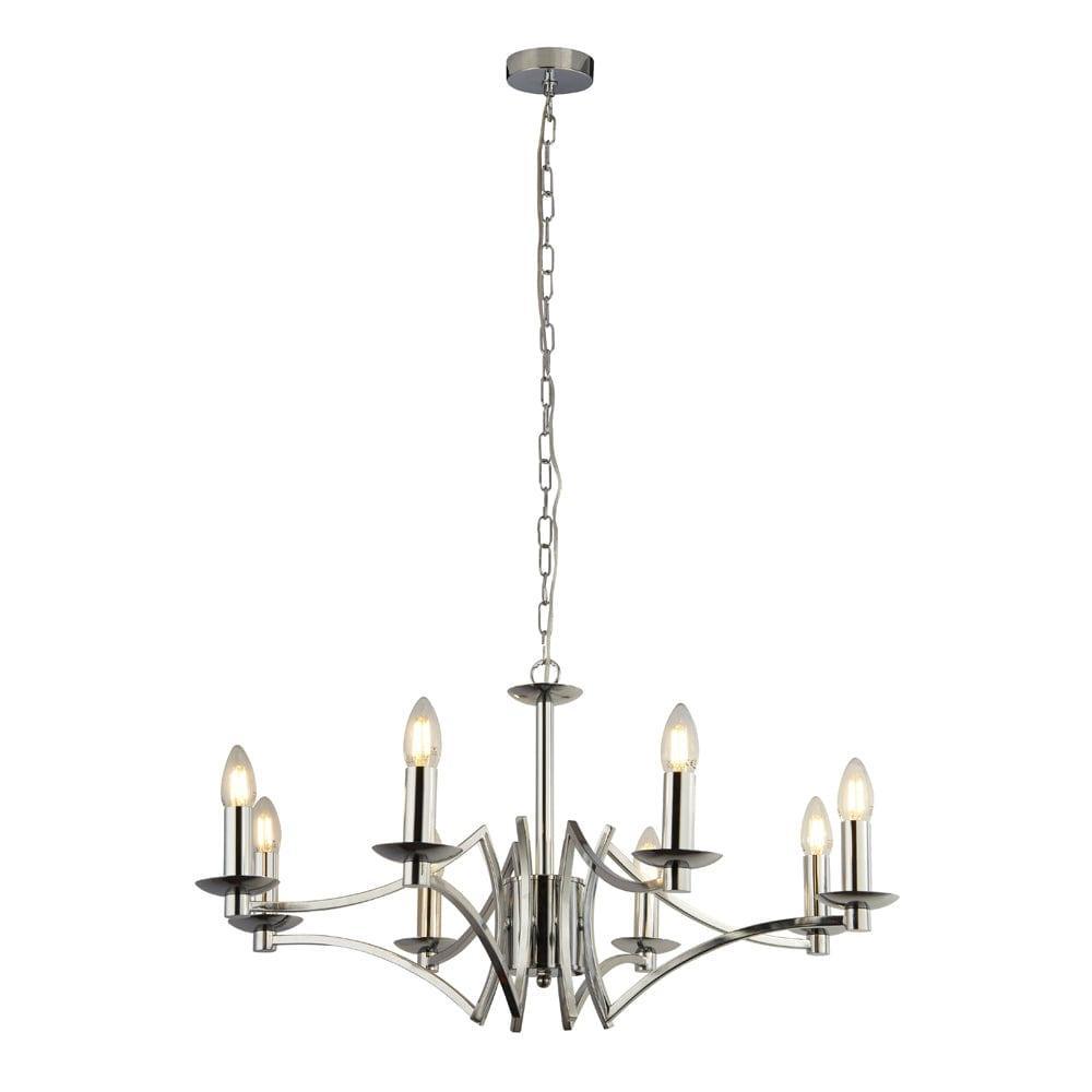 Searchlight Ascot 8 Light Chrome Chandelier-1-Tiffany Lighting Direct