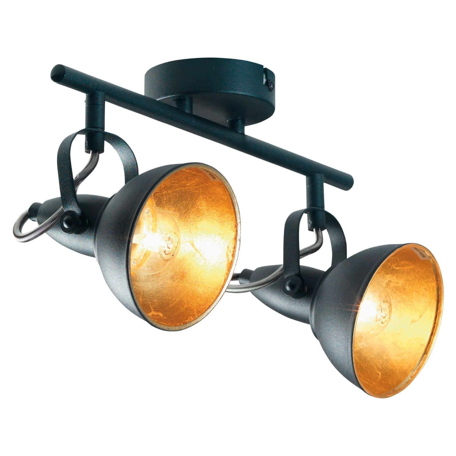 jurva urban black with gold inner 3 light bar spot light