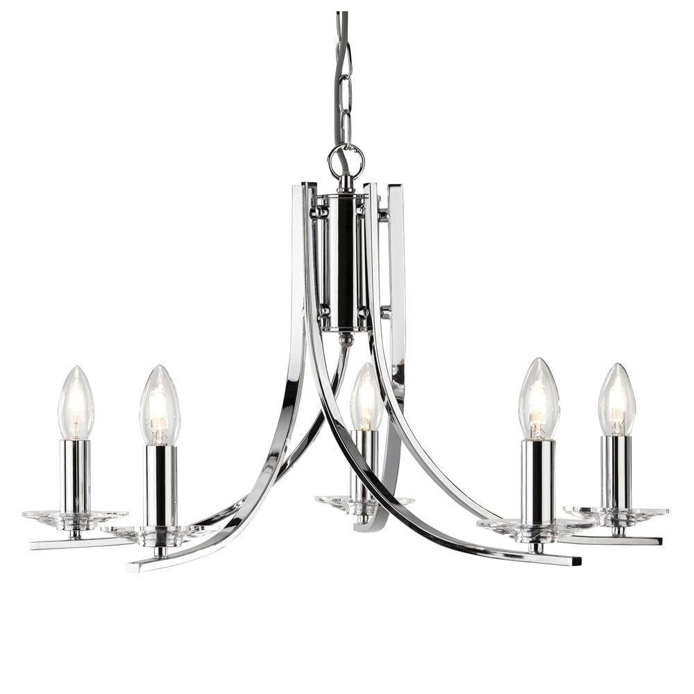 Ascona 5 Light Chrome Chandelier With Glass Sconces-1-Tiffany Lighting Direct