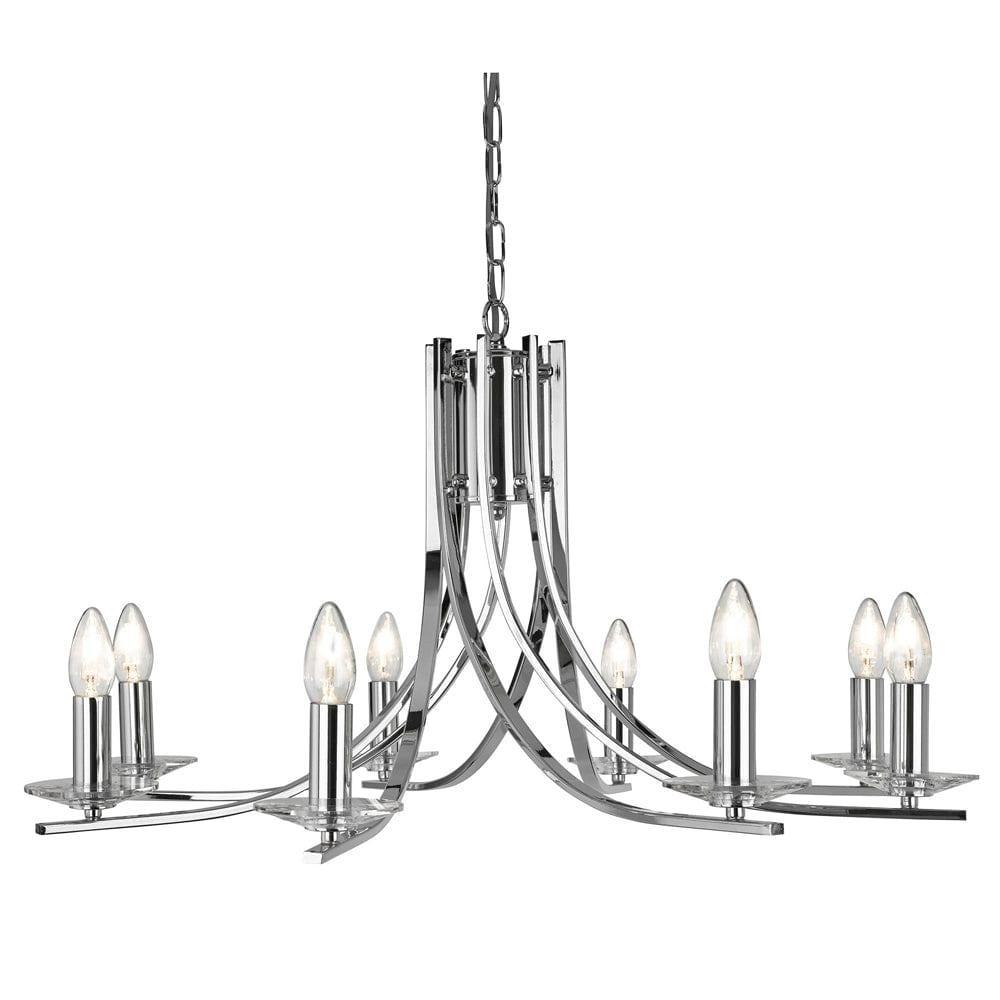 Ascona 8 Light Chrome Chandelier With Glass Sconces-1-Tiffany Lighting Direct