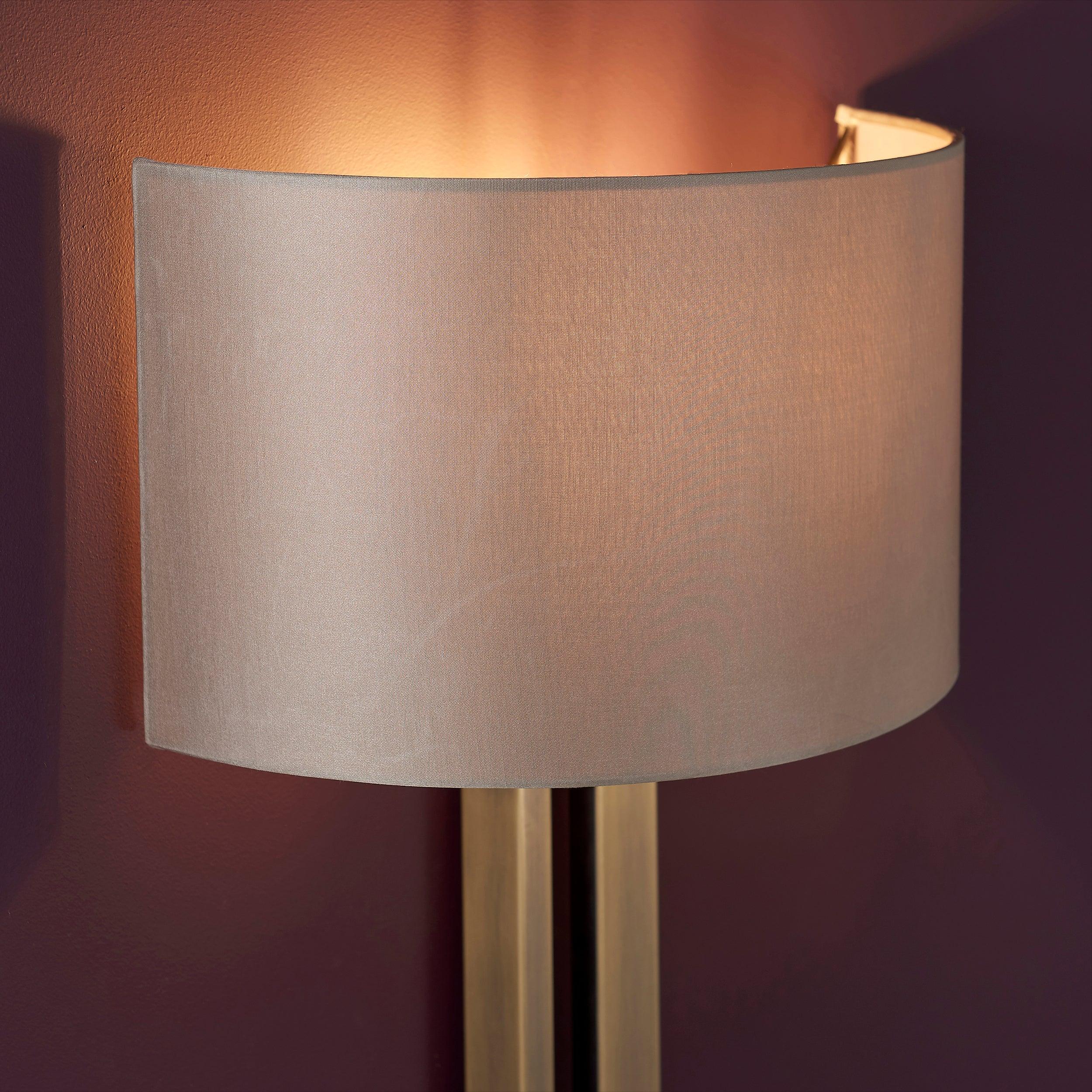 Venice Brass Art Deco Wall Light with Mink Shade Living Room Close Up