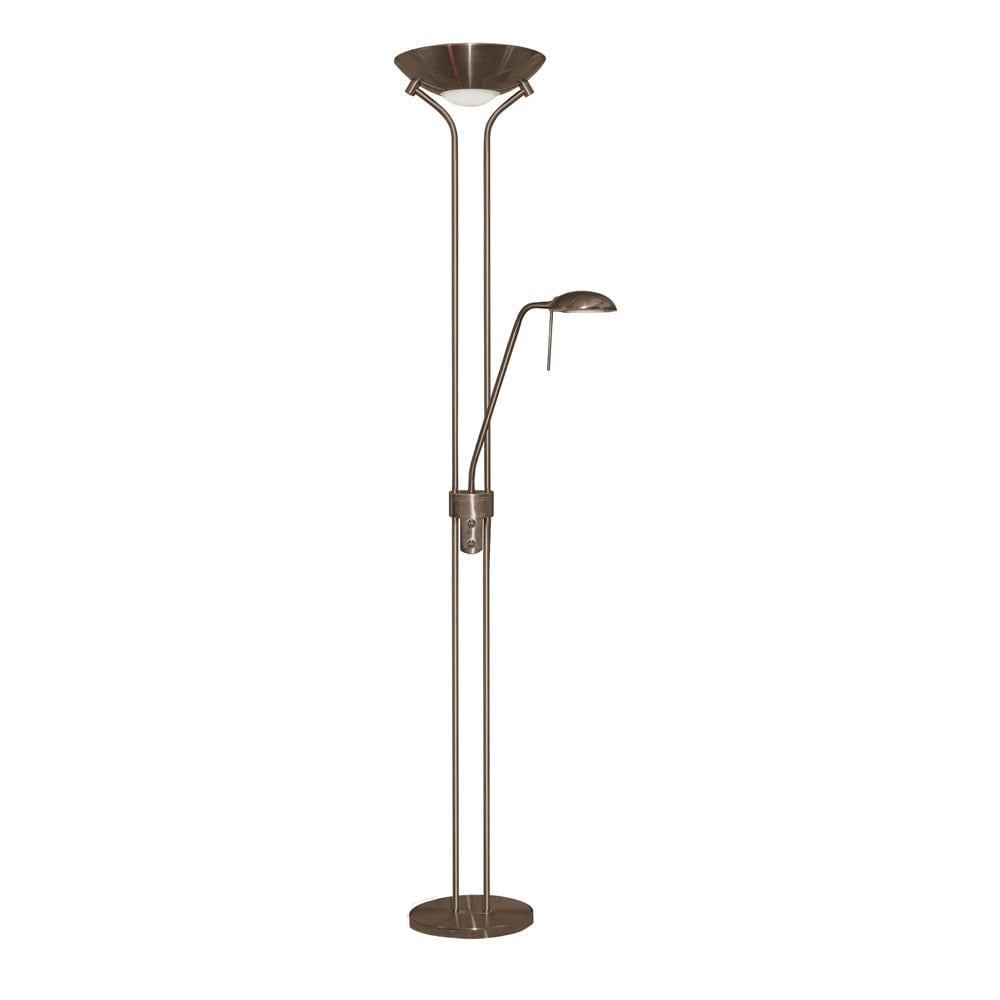 Mother & Child 2 Light Double Dimmer Brass Floor Lamp by 1