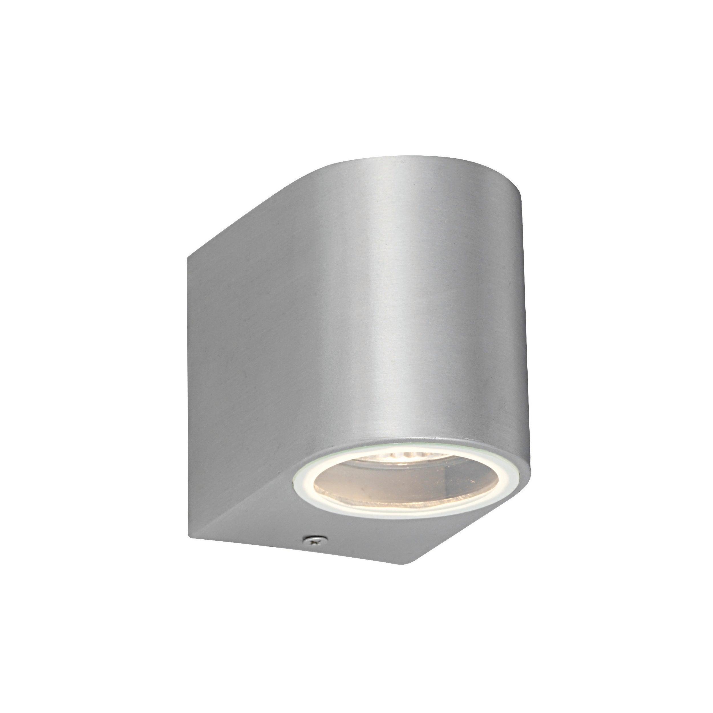 doron silver outdoor down wall light ip44 35wby saxby lighting