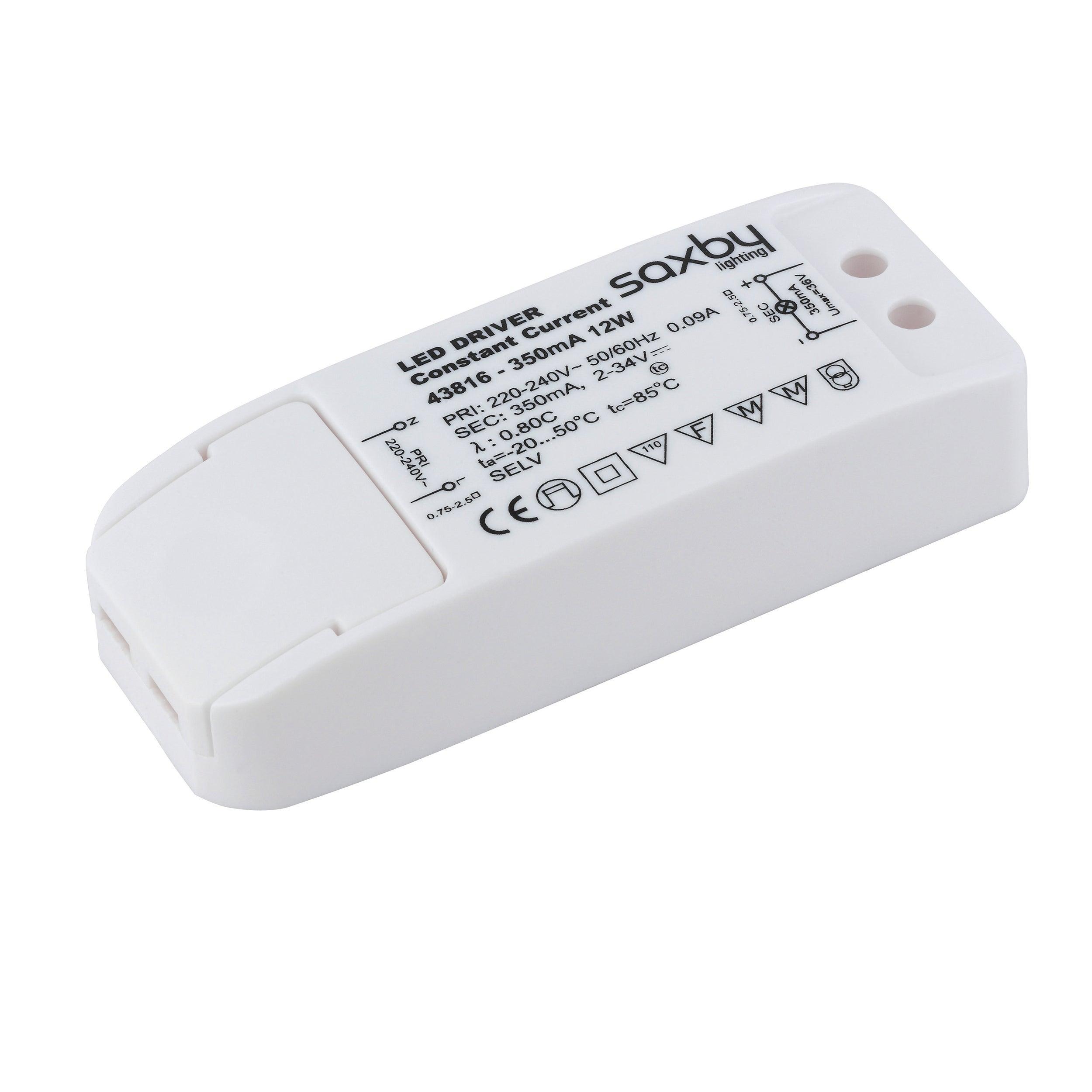 led driver constant current 12w 350maby saxby lighting