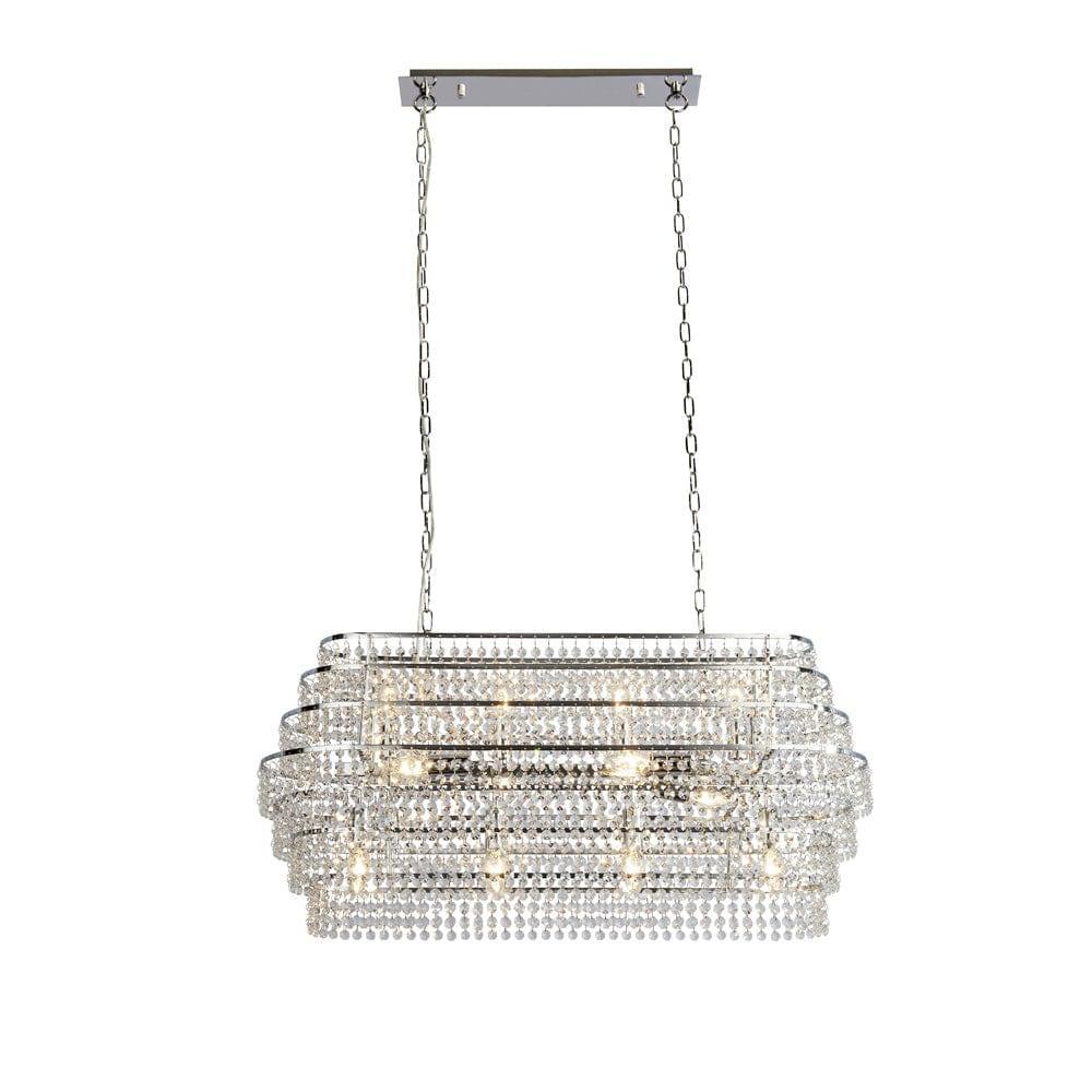Ren 12 Light Chrome Ceiling Pendant With Hanging Crystals-Ceiling Pendant Lights-1-Tiffany Lighting Direct