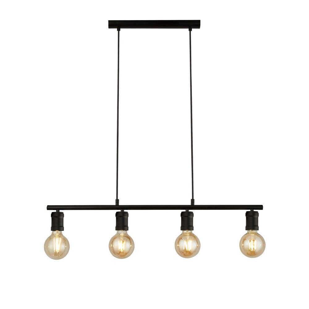 Searchlight Dance 4 Light Black Bar Ceiling Pendant Light-Ceiling Pendant Lights-1-Tiffany Lighting Direct